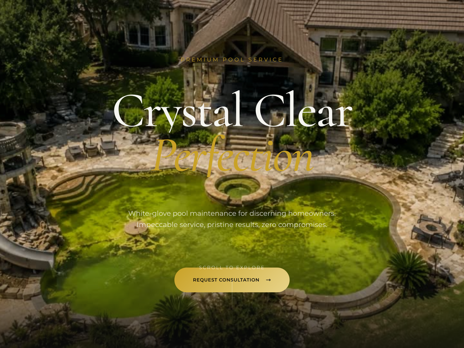 Pool Service landing page mockup